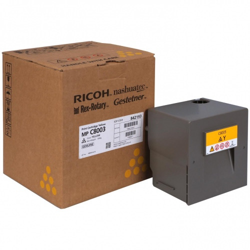 Ricoh MP C8003 (842193), Geltona kasetė-Originalios kasetės Ricoh-Originalios spausdintuvų