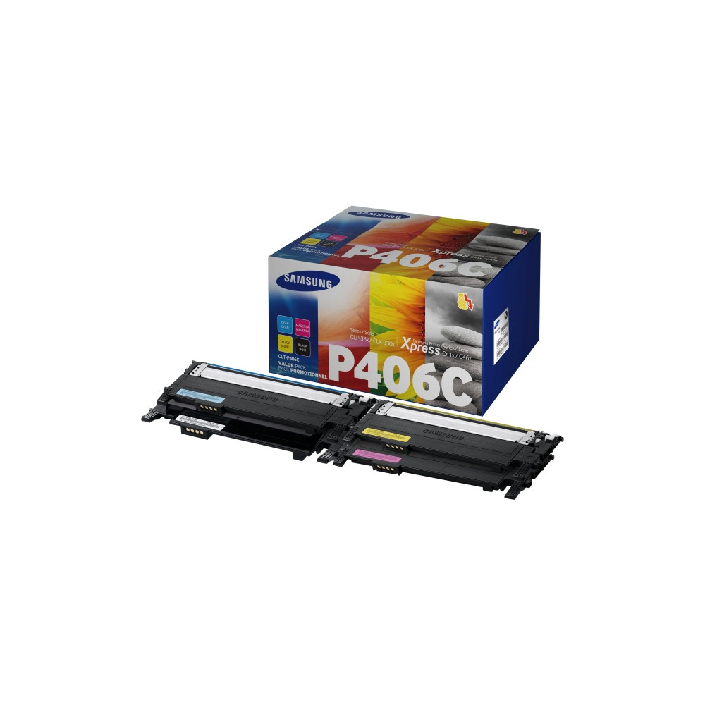 Samsung kasečių rinkinys-Kit CLT-P406C/ELS (SU375A), juoda, žydra, purpurinė, geltona