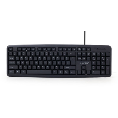 Gembird KB-U-103 Laidinė klaviatūra, USB, US English, Juoda-Klaviatūros, pelės ir