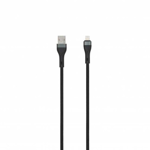 Kabelis SEEK TOTI USB A to Lightning, 2m Braided Cable 2A (non-MFI), Black-Telefonų laidai ir