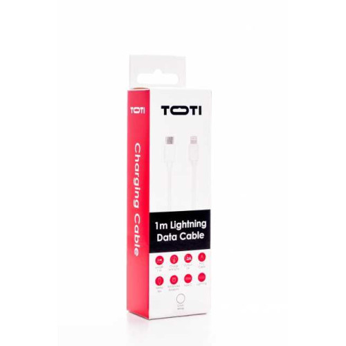 Kabelis SEEK TOTI Type-C to Lightning, 1m PVC Data Cable 2A (nonMFI), White-Telefonų laidai ir