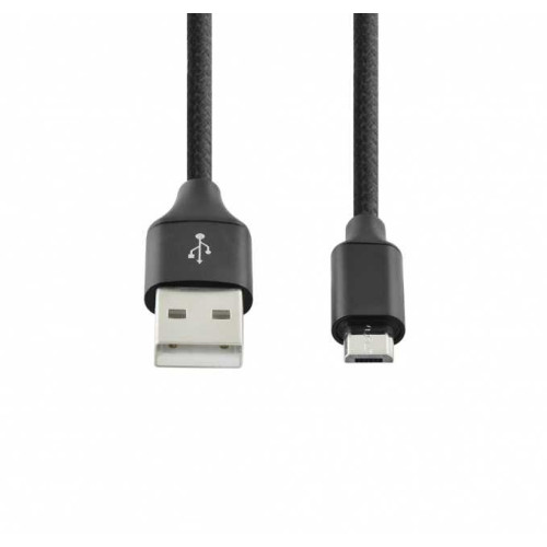 Kabelis SEEK TOTI USB A to Micro USB, 1m Braided cable 2A, Black-Telefonų laidai ir