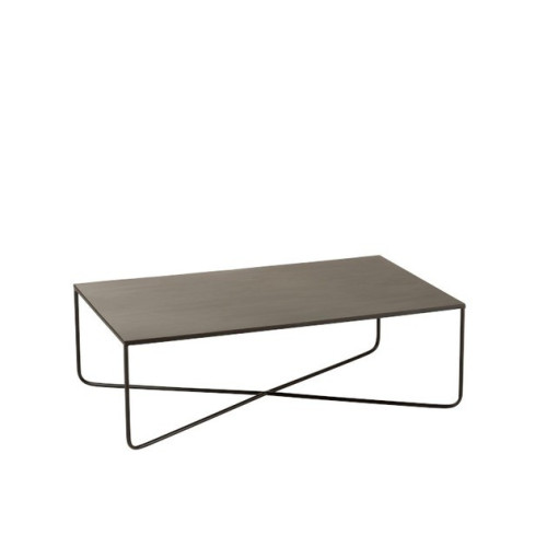 Staliukas juodas metalinis kryžminiu rėmu "Wini"-Stalai, kavos staliukai-Valgomojo baldai