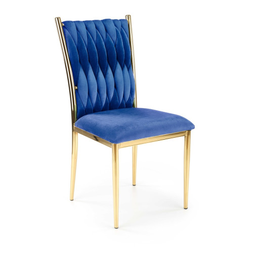 Kėdė K436 tamsiai mėlyna / auksinė-Virtuvės Baldai-Baldai