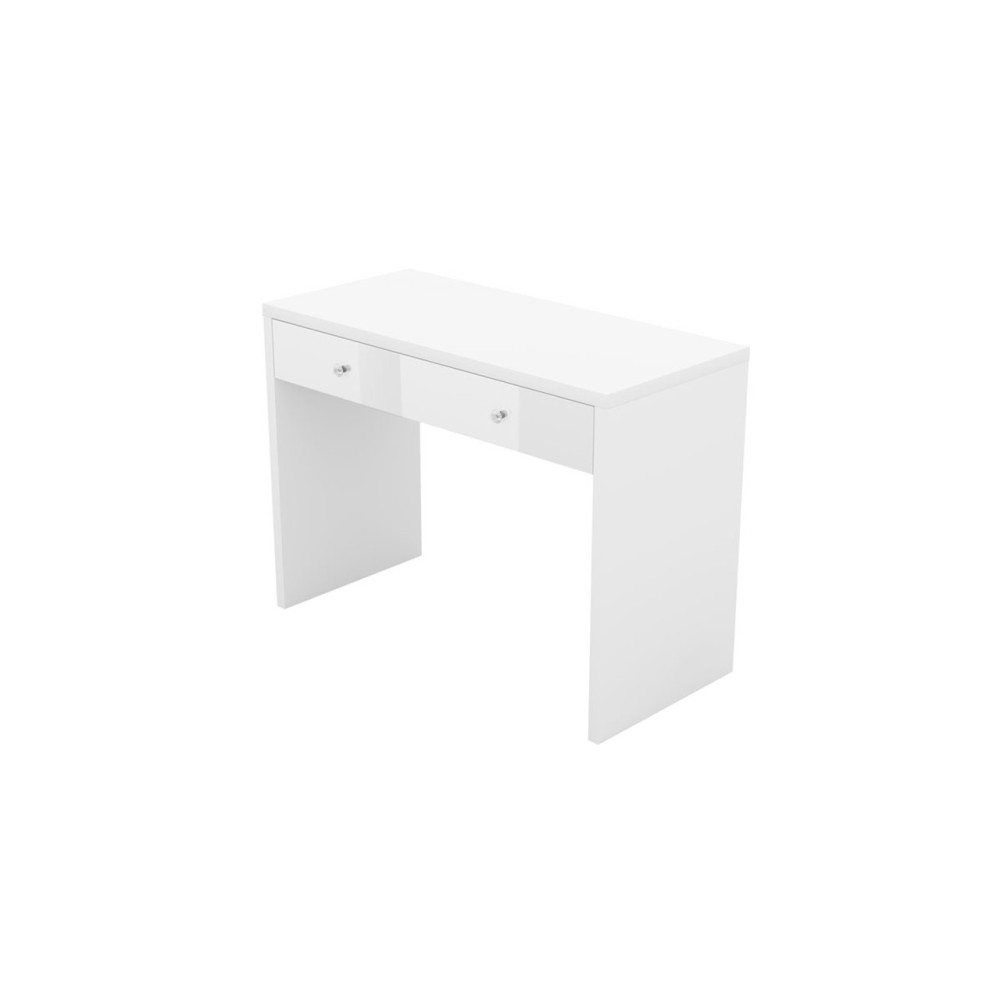 IVO 03 rašomasis stalas baltas / baltas blizgesys-Vaikų kambario baldai-Baldai