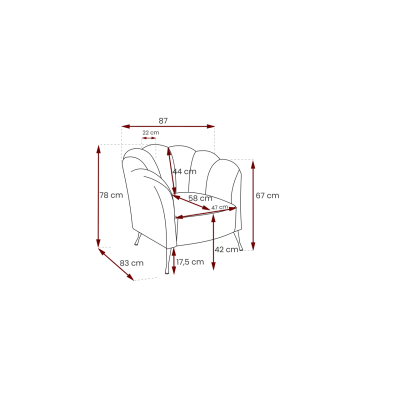 Fotelis ADRIA eureka 2127 (juodos kojos)-Foteliai-Svetainės baldai