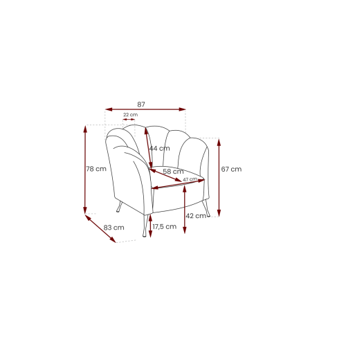 Fotelis ADRIA eureka 2121 (juodos kojos)-Foteliai-Svetainės baldai