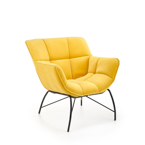 Fotelis BELTON (geltonas)-Foteliai-Svetainės baldai
