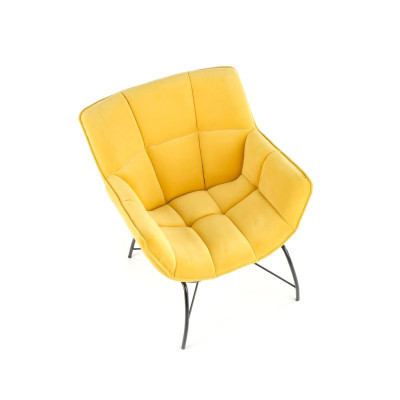 Fotelis BELTON (geltonas)-Foteliai-Svetainės baldai