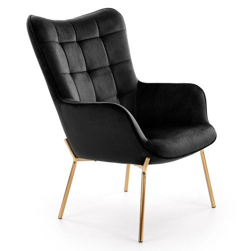 Fotelis CASTEL 2 (juodas)-Foteliai-Svetainės baldai