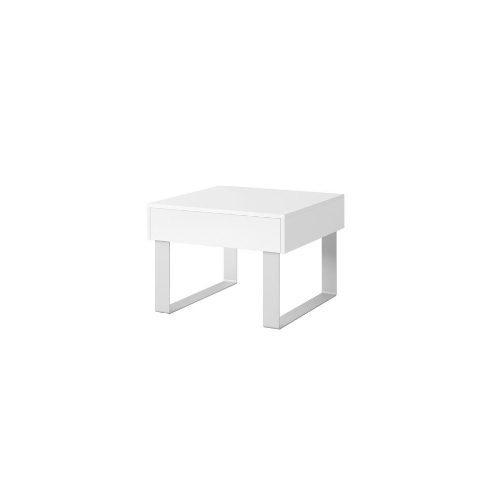 Mažas suoliukas CALABRIA CL13 baltas / blizgus baltas-Suoliukai-Svetainės baldai