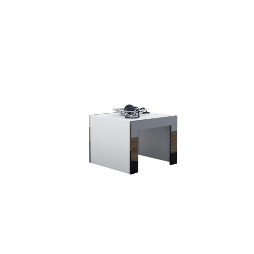 TESS 60 suoliukas baltas / juodas blizgesys-Suoliukai-Svetainės baldai