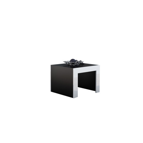 TESS 60 suoliukas juodas / baltas blizgesys-Suoliukai-Svetainės baldai