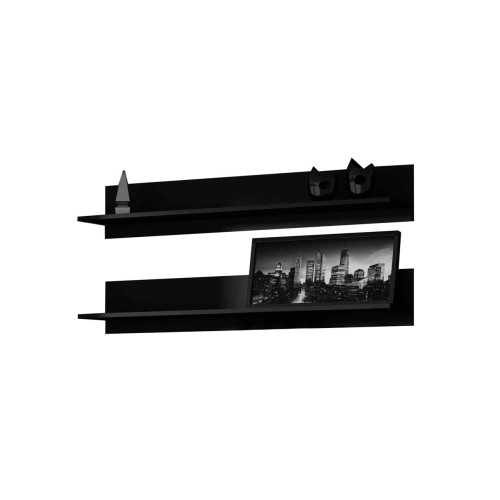 Dvi lentynos SOHO 120 SH5B juodos spalvos-Spintos, lentynos-Biuro baldai