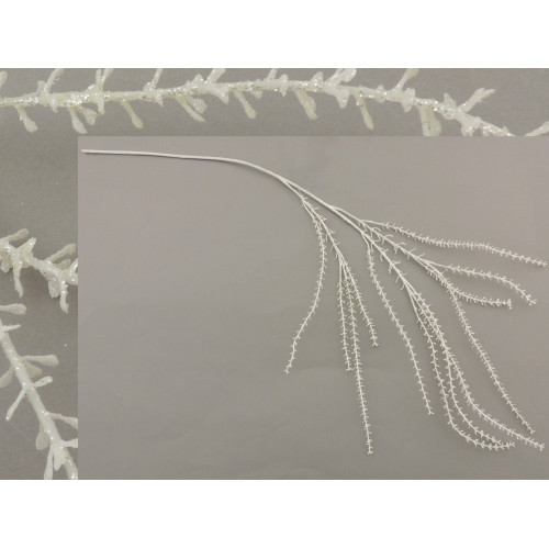 Šakelė dekoratyvinė balta blizgi "Snow"-Papuošimai-Interjero detalės
