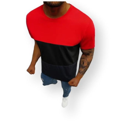 Vyriški raudoni-juodi marškinėliai Toler-Vienspalviai marškinėliai-Marškinėliai