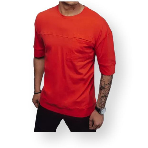 Vyriški raudoni marškinėliai Solo-Vienspalviai marškinėliai-Marškinėliai