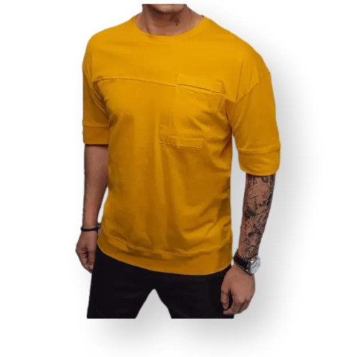 Vyriški geltoni marškinėliai Solo-Vienspalviai marškinėliai-Marškinėliai