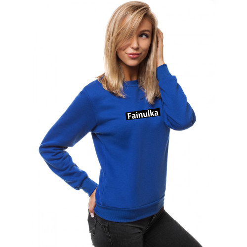 Moteriškas ryškiai mėlynas džemperis Fainulka-Vyriški džemperiai su spauda-Užrašai vyrams