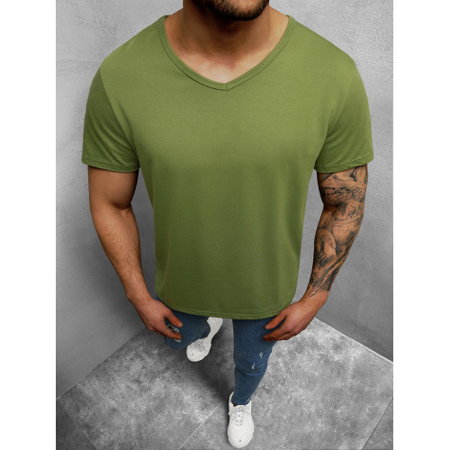 Vyriški chaki spalvos marškinėliai Dimel-Vienspalviai marškinėliai-Marškinėliai