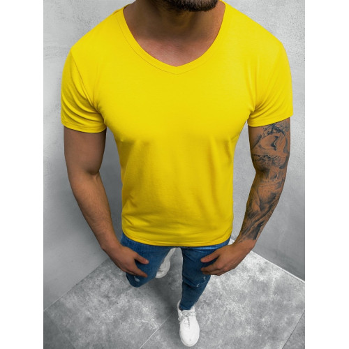 Vyriški geltonos spalvos marškinėliai Dimel-Vienspalviai marškinėliai-Marškinėliai