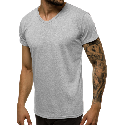 Vyriški šviesiai pilkos spalvos marškinėliai Dimel-Vienspalviai marškinėliai-Marškinėliai