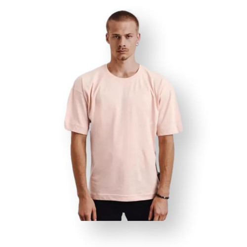 Vyriški rožinės spalvos marškinėliai Simple-Vienspalviai marškinėliai-Marškinėliai