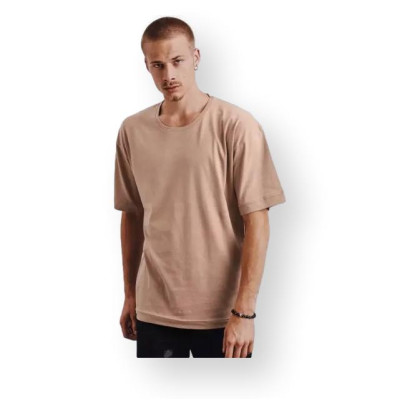 Vyriški rusvos spalvos marškinėliai Simple-Vienspalviai marškinėliai-Marškinėliai