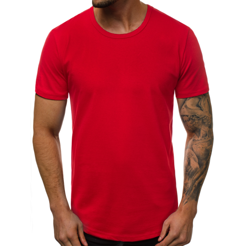 Vyriški raudonos spalvos marškinėliai Roker-Vienspalviai marškinėliai-Marškinėliai