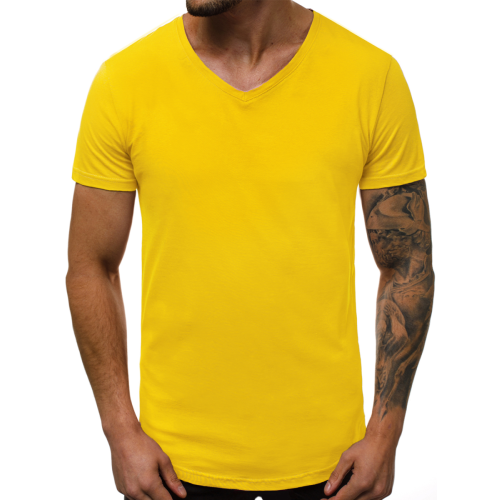 Vyriški geltonos spalvos marškinėliai Model-Vienspalviai marškinėliai-Marškinėliai