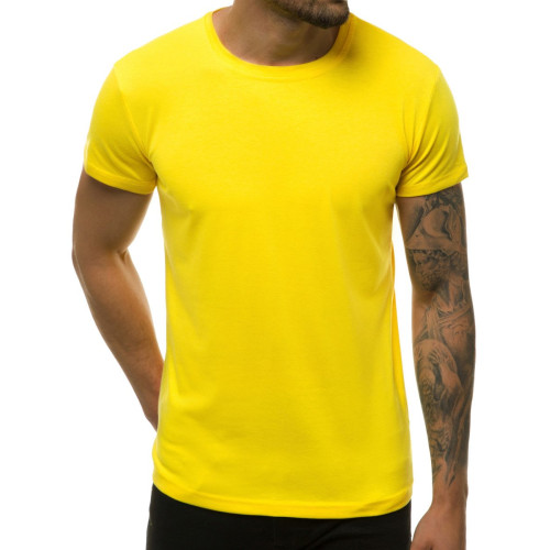 Vyriški marškinėliai šviesiai geltonos spalvos Loget-Vyriški marškinėliai su spauda-Užrašai