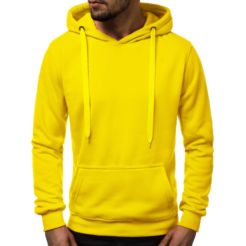 Vyriškas geltonos spalvos džemperis Evid-Džemperiai su gobtuvu-Vyriški džemperiai| Džemperiai