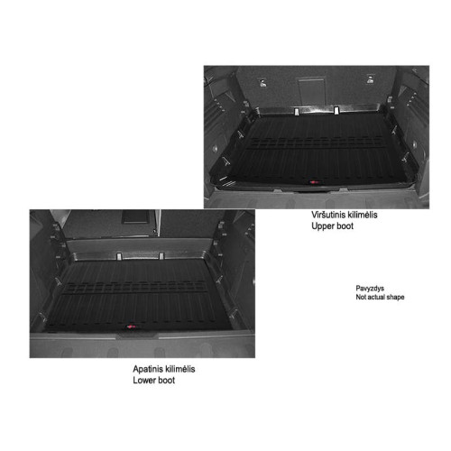 Guminis bagažinės kilimėlis FORD Kuga III 2019+, (lower (apatinis)) black