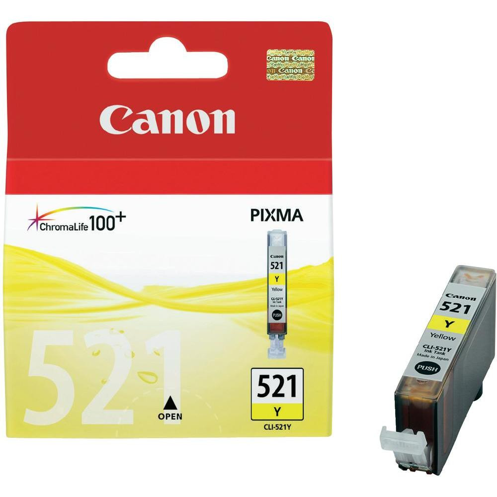 Kasetė Canon CLI-521Y YL 505 psl OEM-Rašalinės kasetės-Spausdintuvų kasetės