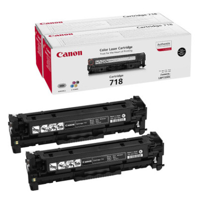 Kasetė Canon 718 (2662B005/2662B017) BK 2-pack OEM-Lazerinės kasetės-Spausdintuvų kasetės