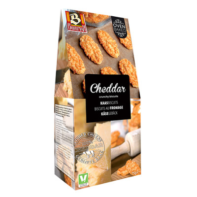 Sūrio sausainiai BUITEMAN, su brandintu Cheddar sūriu, 75 g-Sausainiai-Saldumynai