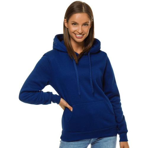 Tamsiai mėlynas moteriškas džemperis su gobtuvu Molin-Džemperiai-Moterims
