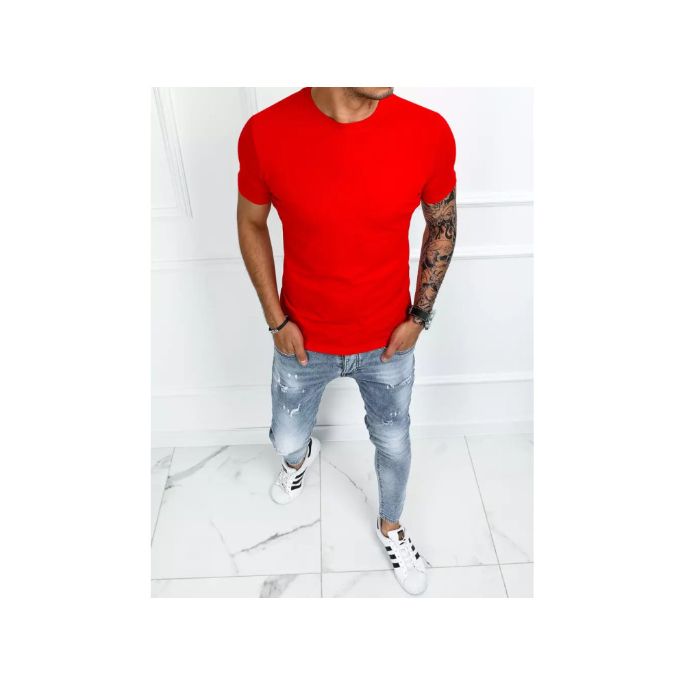 Vyriški raudonos spalvos marškinėliai Daren-Vienspalviai marškinėliai-Marškinėliai