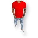 Vyriški raudonos spalvos marškinėliai Daren-Vienspalviai marškinėliai-Marškinėliai