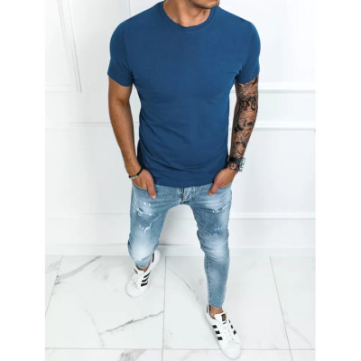 Vyriški mėlynos spalvos marškinėliai Daren-Vienspalviai marškinėliai-Marškinėliai