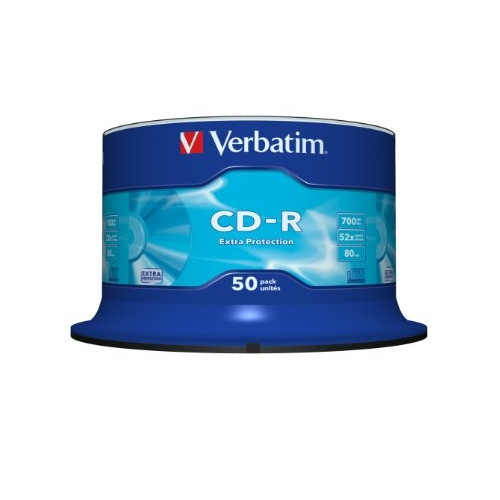 Kompaktinis diskas Verbatim CD-R 52x 700MB Extra protection 50 vnt.-Kompaktinės