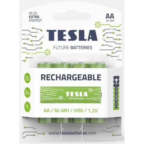 Baterijos Tesla AA Rechargeable+ HR06 2400 mAh (4 vnt) (16060421)-Elementai, baterijos-Smulki