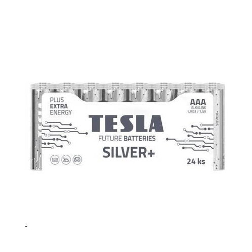 Baterijos Tesla AAA Silver+ Alkaline LR03 1150 mAh (24 vnt) (13032410)-Elementai