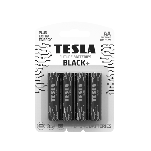 Baterijos Tesla AA Black+ LR06 (4 vnt) (14060420)-Elementai, baterijos-Smulki elektronika