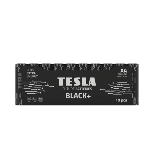 Baterijos Tesla AA Black+ LR06 (10 vnt) (14061010)-Elementai, baterijos-Smulki elektronika