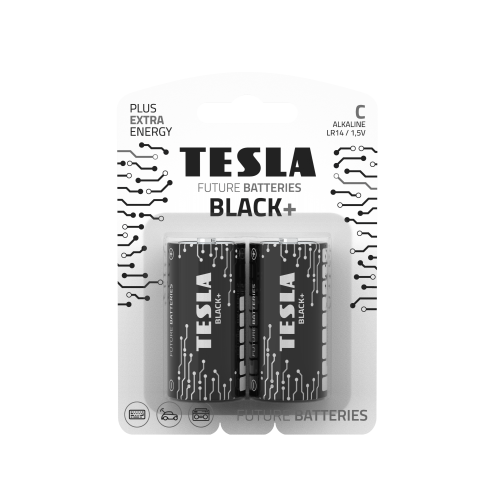Baterijos Tesla C Black+ LR14 (2 vnt)-Elementai, baterijos-Smulki elektronika