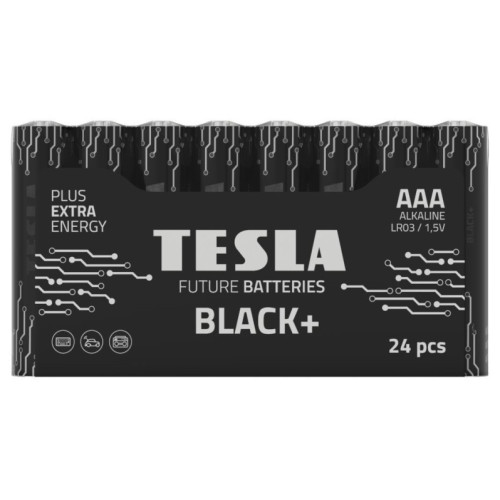Baterijos Tesla AAA Black+ LR03 (14032410) (24 vnt pakuotėje)-Elementai, baterijos-Smulki