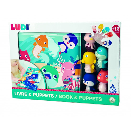 LUDI maudymosi knygelė su pirščiukų žaidimu-LUDI žaislai mažyliams-Žaislai kūdikiams, vaikams