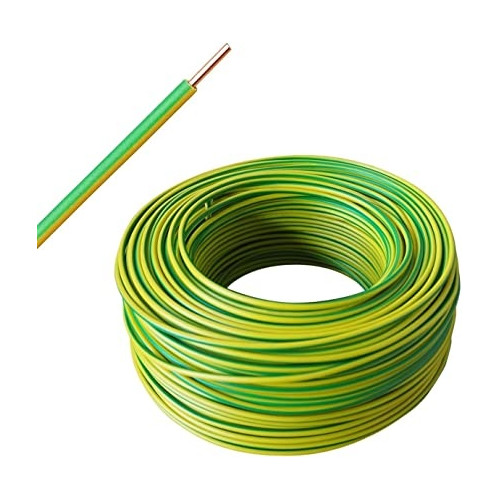 Ecost prekė po grąžinimo H07VU 1 x 4 mm² šerdies kabelio tvirtas kietas viela žalia/geltona