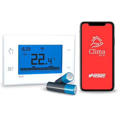 Ecost prekė po grąžinimoVEMER VE788600 TUO WiFi akumuliatorinis termostatas šildymui